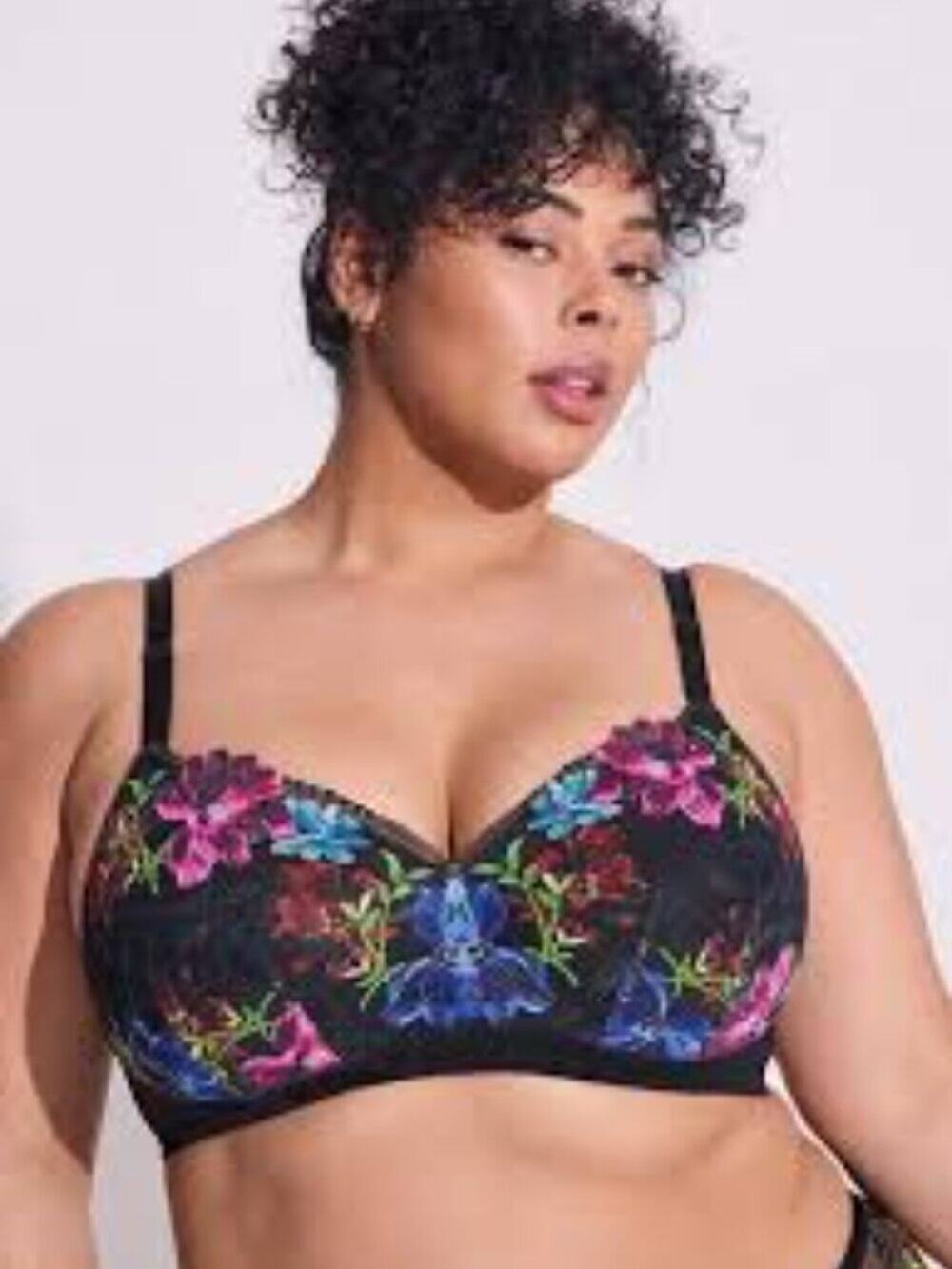 Torrid Dream Wire-Free Bra 360 Back Smoothing Photo Floral Lace Size 46D